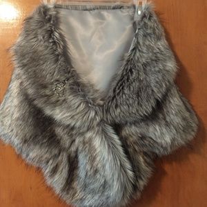 Faux fur shawl